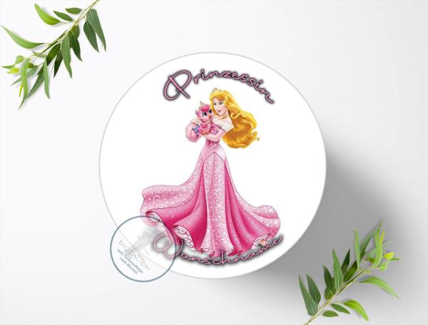 Prinzessin Dornröschen Aurora mit Wunschname, Tortenaufleger Ø 20cm, 0313z